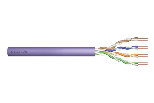 Kabel instalacyjny DIGITUS kat.6 U/UTP Eca AWG 24/1 PVC 305m fioletowy karton