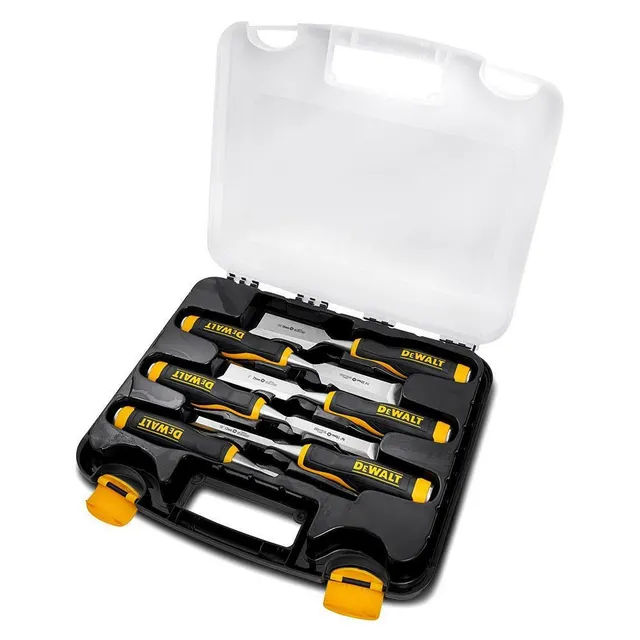 Zestaw 6 dłut do drewna DeWalt [DWHT16852-9] rozmiary 6 13 19 25 32 38 mm
