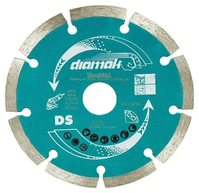 MAKITA TARCZA DIAMENTOWA 125x22 23mm SEGMENT (SUCHA) /10szt. BETON CEGŁA MARMUR