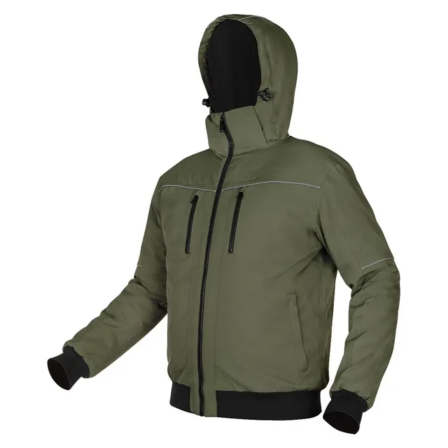 Kurtka ocieplana z kapturem OUTDOOR zielona rozmiar XXXL