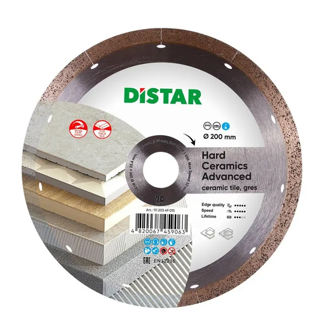 DISTAR TARCZA DIAMENTOWA HARD CERAMICS ADVANCED 200 x 1 3 x 10 x 25 4