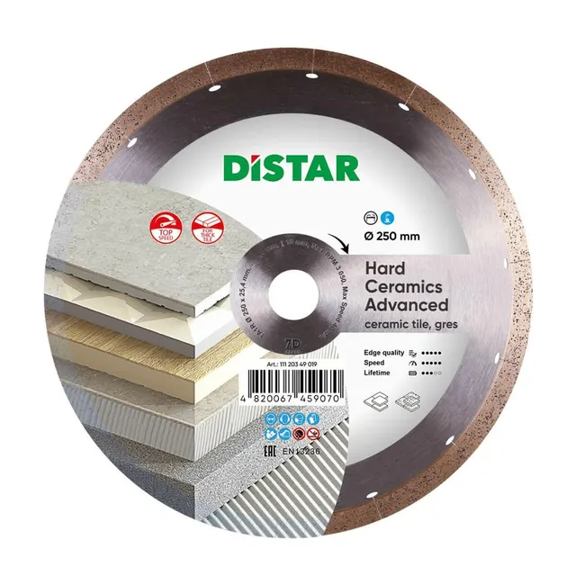 DISTAR TARCZA DIAMENTOWA HARD CERAMICS ADVANCED 250 x 1 5 x 10 x 25 4