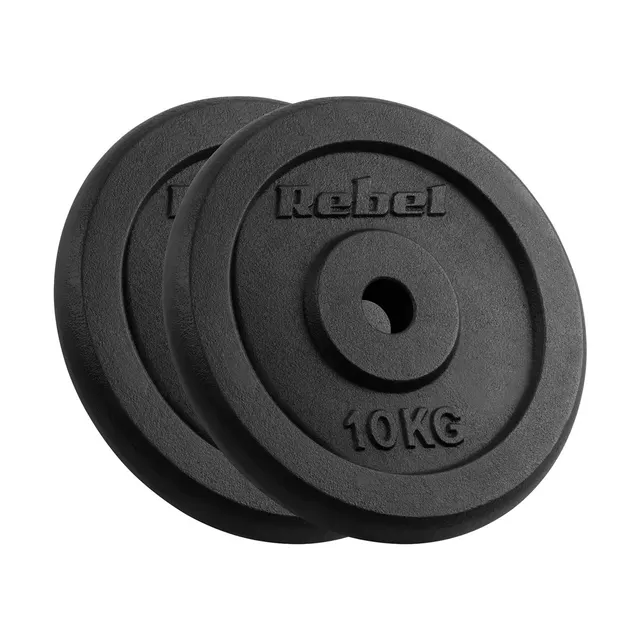 Zestaw obciążeń żeliwnych 2x10kg otwór 31mm talerz klasyczny REBEL ACTIVE
