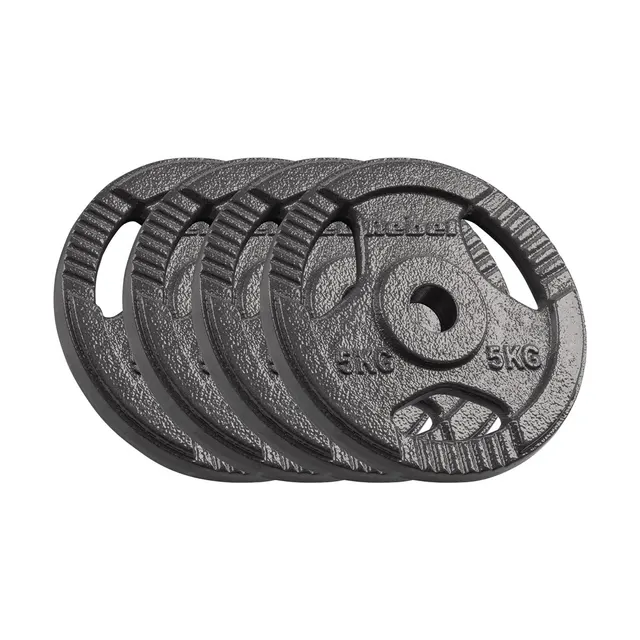 Zestaw obciążeń żeliwnych 4x5kg otwór 31mm talerz z uchwytami REBEL ACTIVE