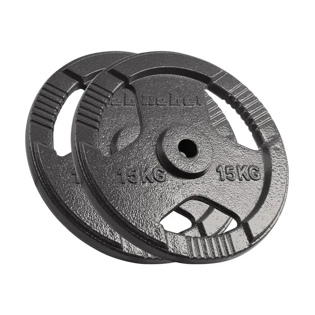 Zestaw obciążeń żeliwnych 2x15kg otwór 31mm talerz z uchwytami REBEL ACTIVE