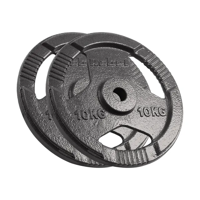 Zestaw obciążeń żeliwnych 2x10kg otwór 31mm talerz z uchwytami REBEL ACTIVE