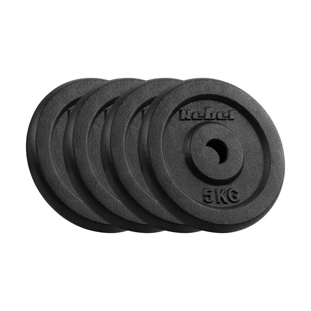 Obciążenie żeliwne zestaw 4x5kg REBEL ACTIVE RBA-2128 otwór 31mm talerz klasyczny