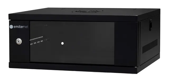 EMITERNET Szafa wisząca lekka niedzielona 19'' 4U drzwi blacha/szkło 550×450×230mm szer./gł./wys. EM/SH02B5404-08