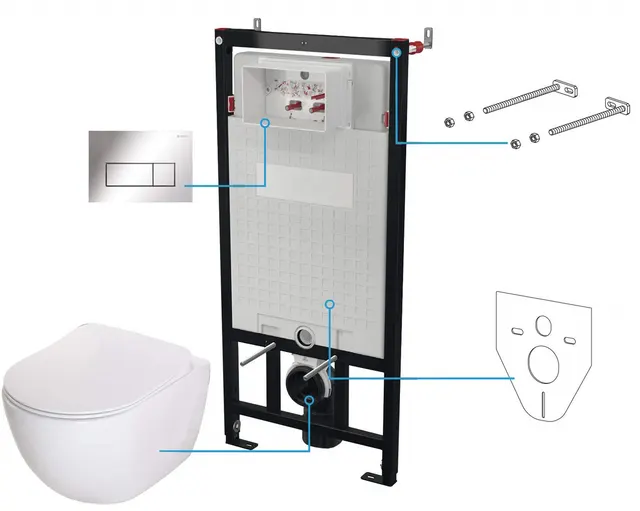 Zestaw WC podtynkowy 6 w 1 (CDES6ZPW)