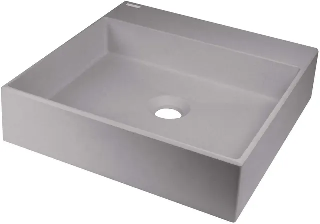 Umywalka granitowa nablatowa z miejscem na baterię - 400x400 mm (CQR_SU4S)