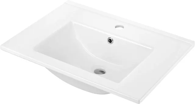 Umywalka ceramiczna wpuszczana z miejscem na baterię - 60 cm (CDI_6U6M)