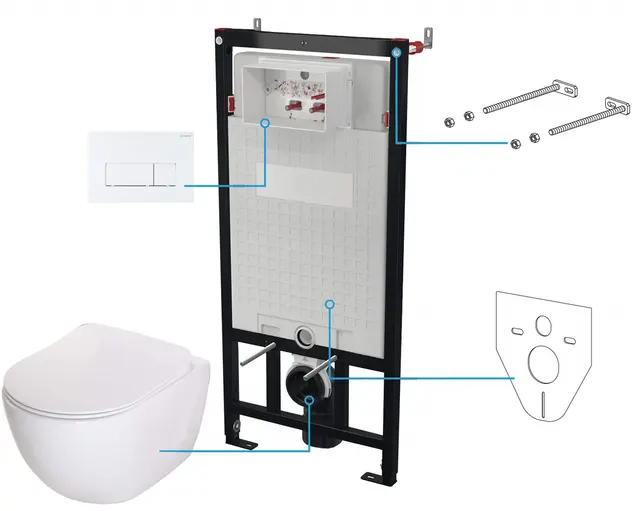 Zestaw WC podtynkowy 6 w 1 (CDEA6ZPW)