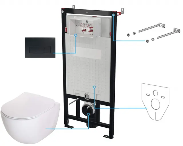 Zestaw WC podtynkowy 6 w 1 (CDEN6ZPW)