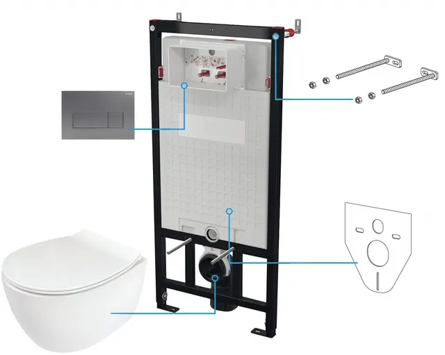 Zestaw WC podtynkowy 6 w 1 (CDLT6ZPW)