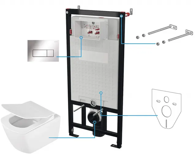 Zestaw WC podtynkowy 6 w 1 (CDZS6ZPW)