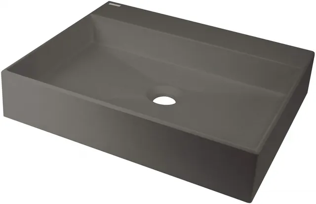 Umywalka granitowa nablatowa z miejscem na baterię - 500x400 mm, antracyt metalik, 50x40 cm, bez maskownicy