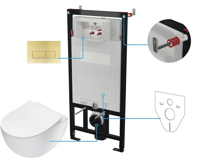 Zestaw WC podtynkowy 6 w 1 (CDER6ZPW)