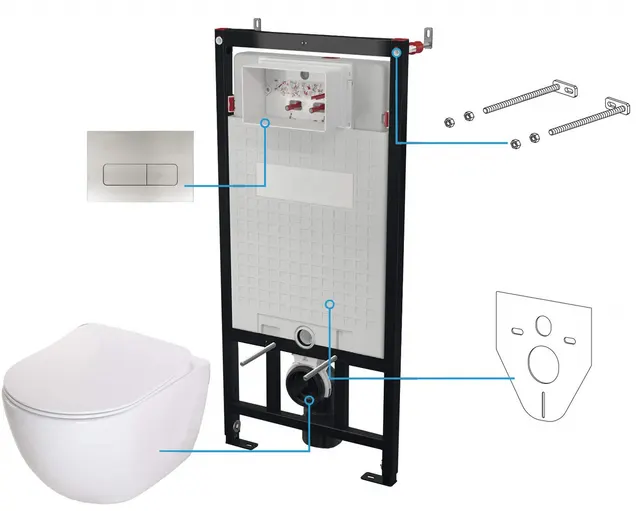 Zestaw WC podtynkowy 6 w 1 (CDEF6ZPW)