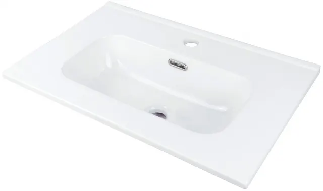 Umywalka ceramiczna wpuszczana z miejscem na baterię - 60 cm (CTU_6U6M)