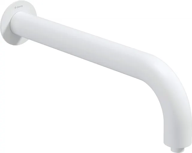 Wylewka prysznicowa ścienna - 380 mm, biała (bianco)