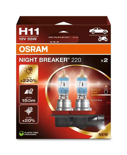 Żarówka (Zestaw 2szt.) H11 12V PGJ 19-2 NIGHT BREAKER 220 biała 3700K