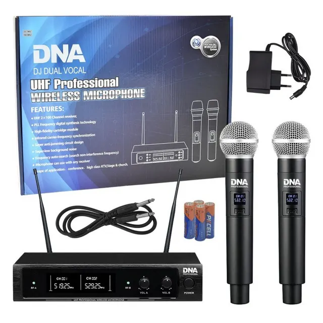 DNA DJ DUAL VOCAL - Wokalowy mikrofon bezprzewodowy