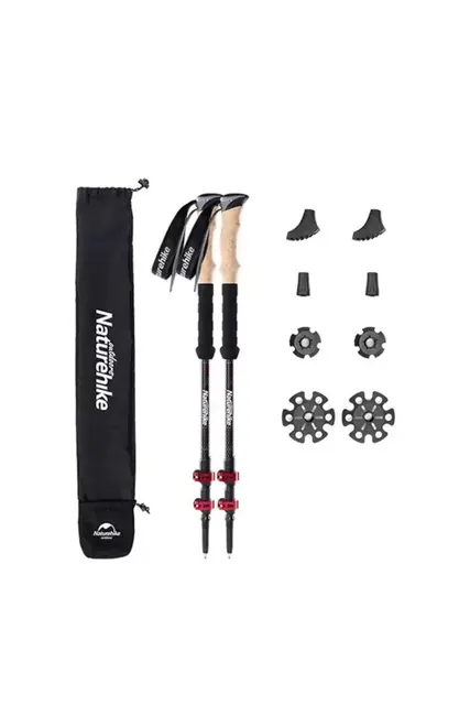Kije carbon czerwone NATUREHIKE nh20ds003-red