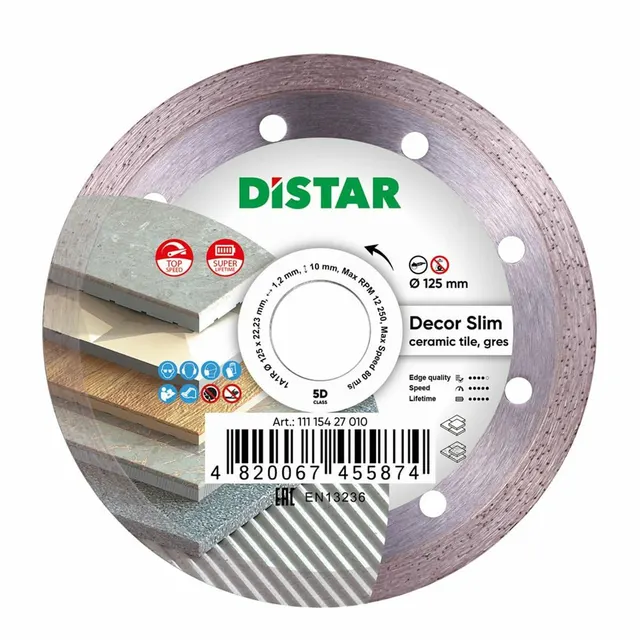 DISTAR TARCZA DIAMENTOWA DECOR SLIM 125 x 1 2 x 8 x 22 23mm