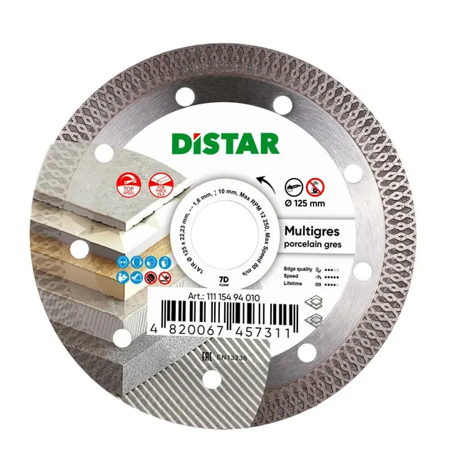 DISTAR TARCZA DIAMENTOWA MULTIGRES 125 x 1 4 x 10 x 22 23mm