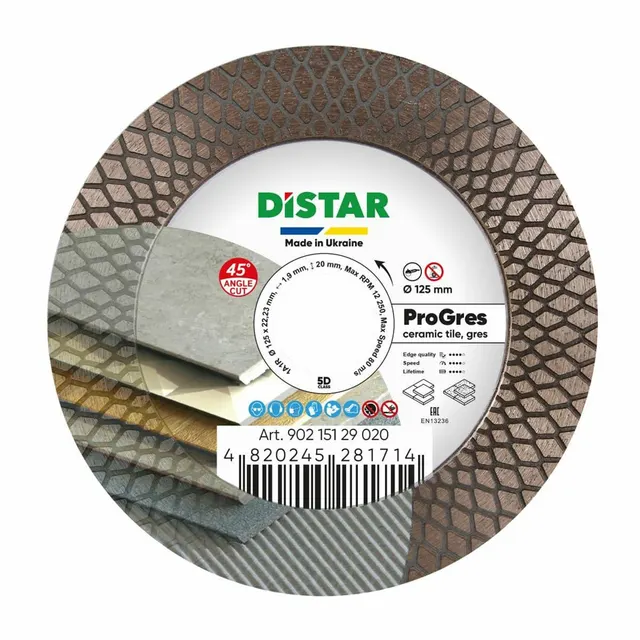 DISTAR TARCZA DIAMENTOWA PRO GRES 125 x 1 9 x 8/20 x 22 23mm