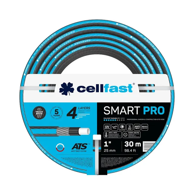 Czarny wąż ogrodowy Smart Pro ATS 1 cal 30 metrów