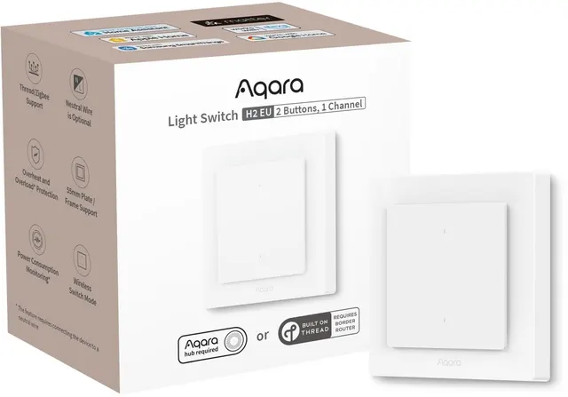 Przełącznik Aqara Light Switch H2 EU, 2 przyciski 1 kanał offline