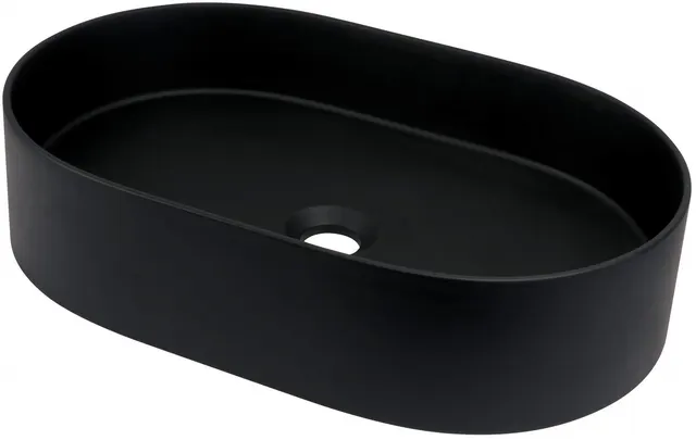 Umywalka granitowa nablatowa, nero (czarna)