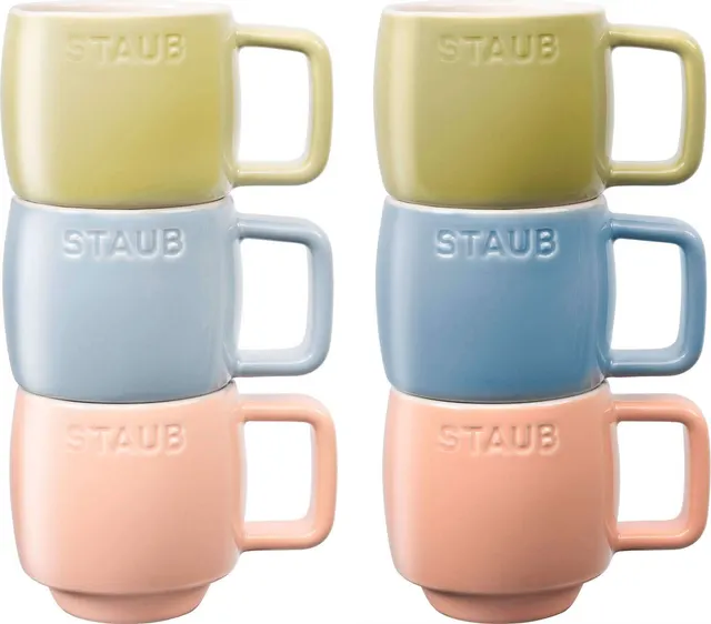 STAUB SERVING Zestaw 6 kubków ceramicznych - Wielokolorowy 100 ml