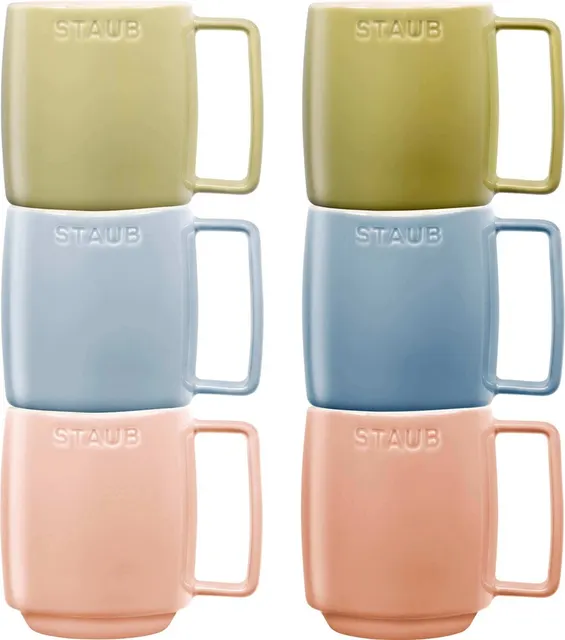 STAUB SERVING Zestaw 6 kubków ceramicznych - Wielokolorowy 350 ml