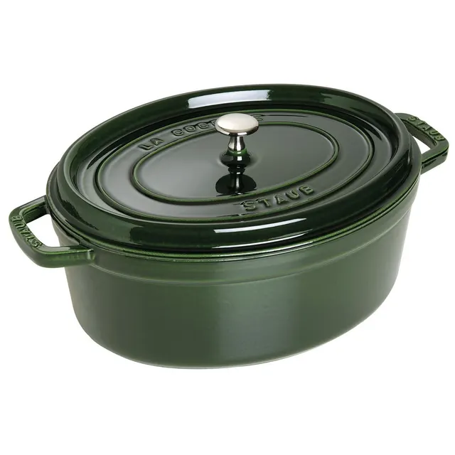 Garnek żeliwny owalny Staub - Zielony 5.5 ltr