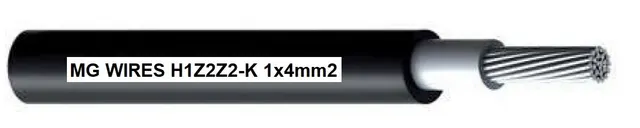 Przewód fotowoltaiczny // MG Wires // 1x4mm2 0 6/1kV czarny H1Z2Z2-K-4mm2 BK szpula 500m