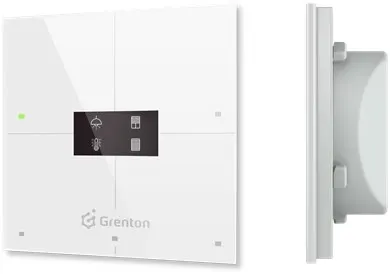 Grenton Smart panel/ 4 pola dotykowe/ wyświetlacz OLED/ TF-Bus/ biały szklany front
