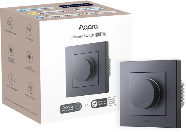 Aqara Dimmer Switch H2 EU Szary Ściemniacz światła z pokrętłem KD-R01D-G
