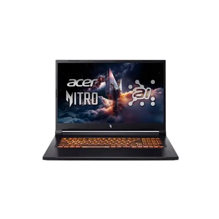 Acer, Nitro V 17 AI ANV17-41-R9XF, Obsydianowa czerń, 17 3, Systemy ochrony przed włamaniem (IPS), Złącze QHD, 2560 x 1440 pikseli, Procesor AMD Ryzen 7, 260, 32 GB, Pamięć DDR5, Pojemność dysku SSD 1000 GB, NVIDIA GeForce RTX 5070, Pa