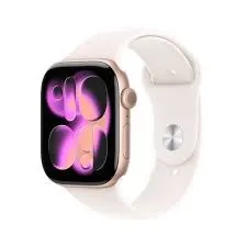 Apple Watch Series 11 GPS + Cellular 46mm Rose Gold Aluminium Case with Light Blush Sport Band - M/L