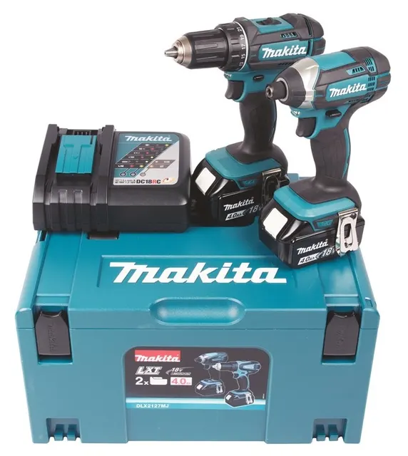 Zestaw wkrętarek aukumulatorowych MAKITA combo LXT DLX2127MJ (DDF482Z i DTD152Z) 2x 18V 4 0Ah szybka ładowarka i MAKPAC