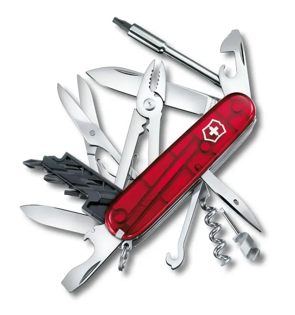 Victorinox V-1.77 25.T Pocket Knife Cyber Tool M czerwony przezroczysty