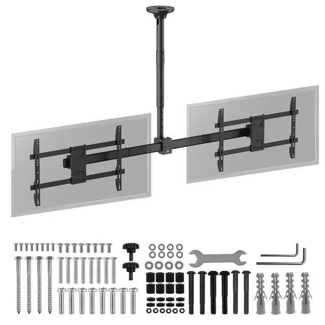 MACLEAN UCHWYT SUFITOWY DLA DWÓCH TV MAX. OBCIĄŻENIE 2X40KG 34-60 MAX VESA 600X400 MC-111 B