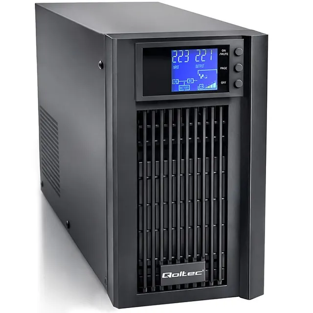 Qoltec Zasilacz awaryjny UPS Pure Sine Wave, 2kVA, 1600W, AVR, LCD, Czysty Sinus