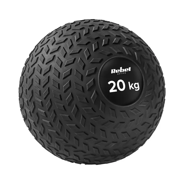 Mała piłka lekarska do ćwiczeń rehabilitacyjna Slam Ball 23cm 20kg REBEL ACTIVE