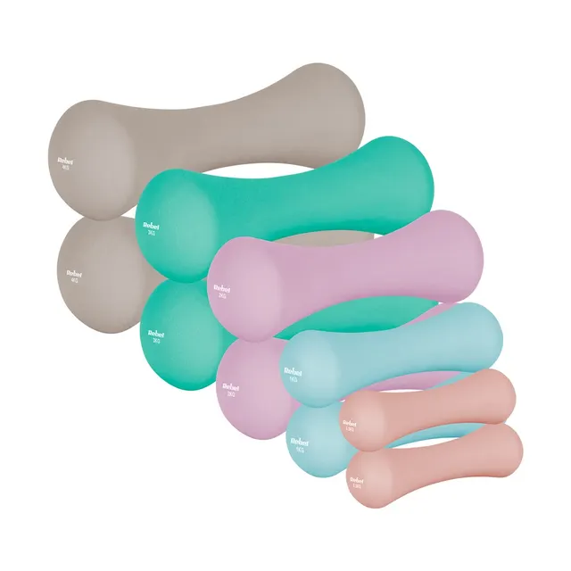 Hantelki żeliwne neoprenowe zestaw 21kg (2x0.5kg+2x1kg+2x2kg+2x3kg+2x4kg) REBEL ACTIVE