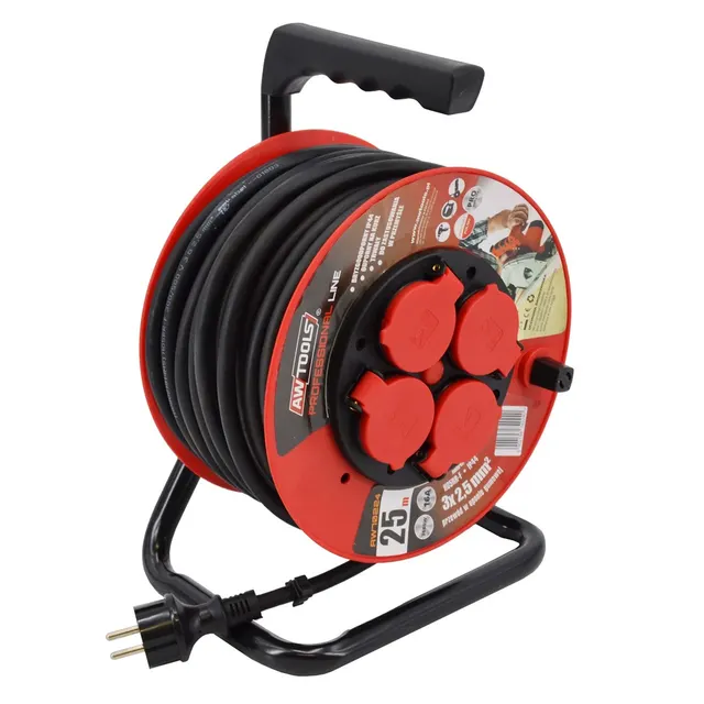 AWTOOLS PRZEDŁUŻACZ BĘBEN PROFESSIONAL 50m 3x1 5 mm 16A / 3680W / IP44