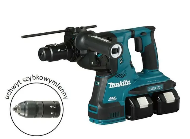 MAKITA MŁOTOWIERTARKA 2x18V DHR283T2JU 2 9J 2x5 0Ah BL AVT + Uchwyt