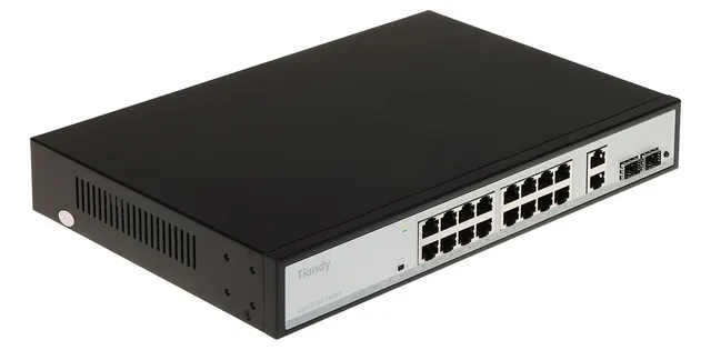 SWITCH POE TC-P3S020 SPEC:G/1622/AT/180 16-PORTOWY + 2X UPLINK + 2X SFP TIANDY